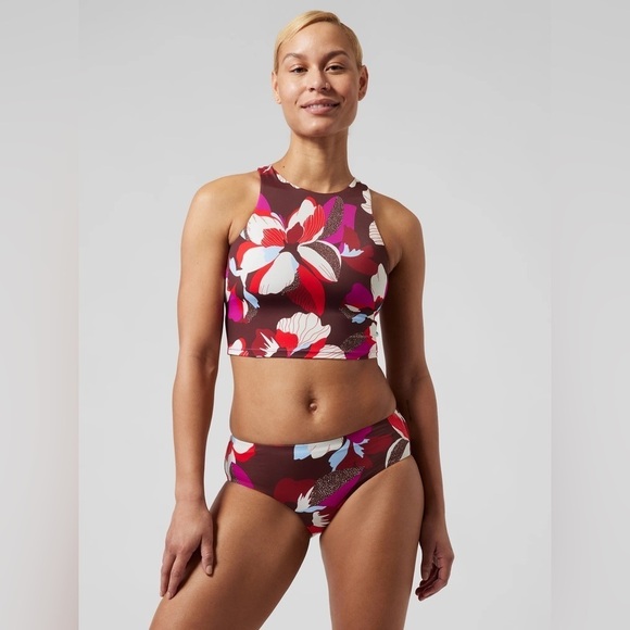 NWT! Athleta 2 PC Swim Conscious Crop Bikini & Bottom Top A-C - Medium🩵 - Picture 3 of 5